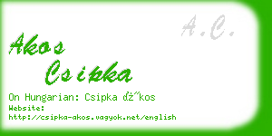akos csipka business card